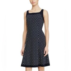 Chaps Women's Navy Blue with White polka dots  SIZE L